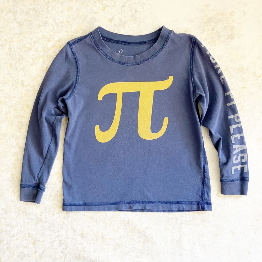 Pls Read -  Peek Pi Long Sleeve T Shirt Size 2/3 Blue More Pi Please 3.14 Math